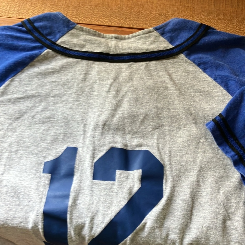 Heavy Cotton Baseball Jersey Button Down XXL Badger Sport Royal Blue 12 Elgin - Picture 8 of 10